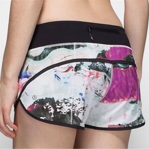 Lululemon Run Speed Short 2.5” 4 Way Stretch Pigment Wave Multi/Black Size 6